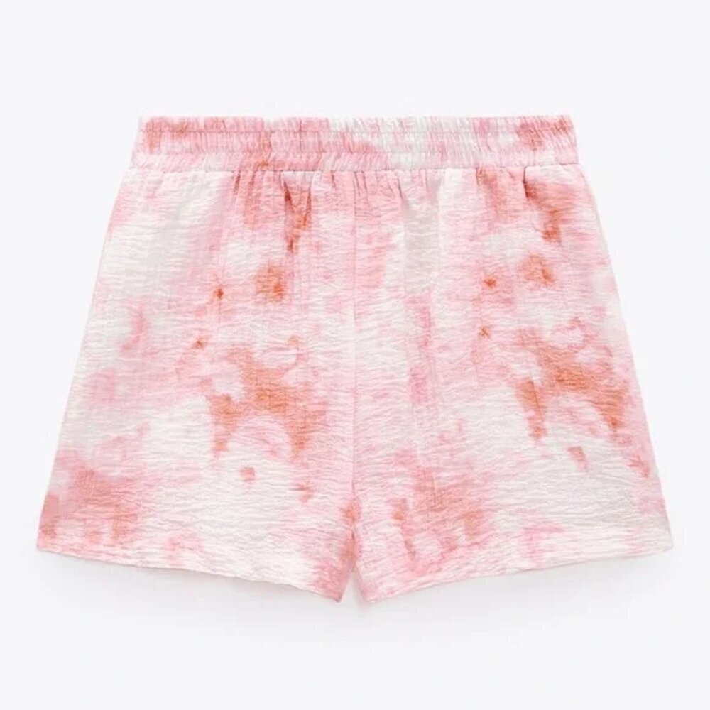 NWT New Zara Tie Dye Viscose High Waist Shorts Size M
